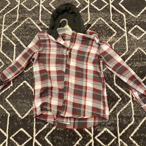 Red hooded flannel